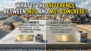 What is the difference between M20 and M25 concrete?